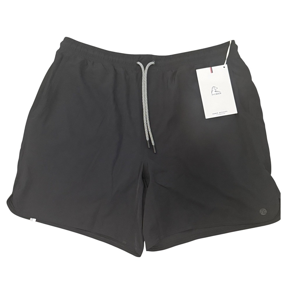 Rhoback Grit Gym Shorts Lined Midnight Black Mens XL MGSL0001